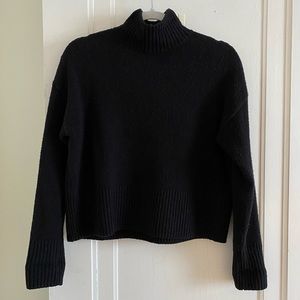 & Other Stories Boxy Cropped Black Turtleneck Sweater